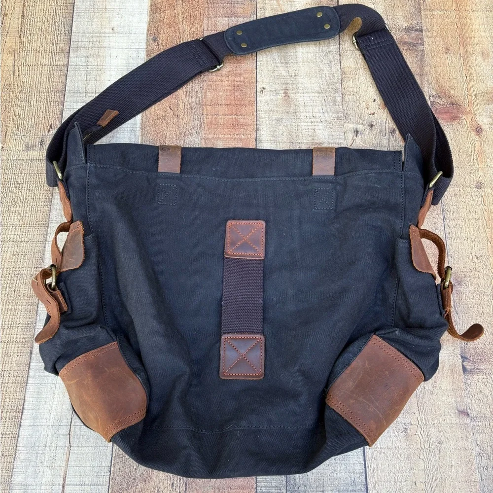 S.C.COTTON Custom Crossbody Men's Cotton Canvas Messenger Hiking Travel Bag - Picture 4 of 7